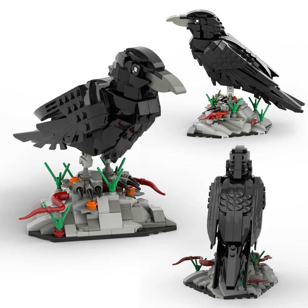 MOC Raven Bird Model Kit Detailed Black Crow Building Blocks Setfor Kids Adts Creative DIY Bricks Toy Gift for fan C251203