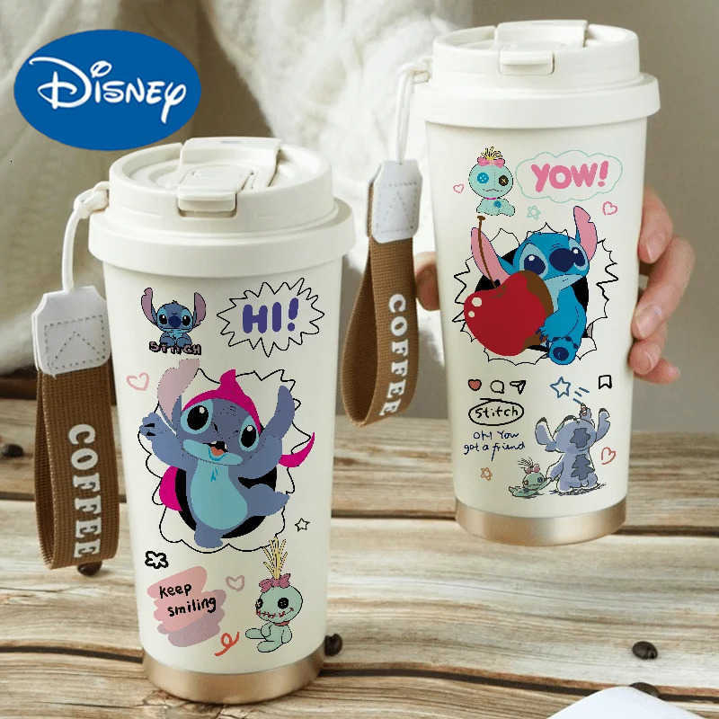Disney Stitch Stainless Steel Insulated Cup Cute Cartoon Personalized Creative Couple and Student Coffee Cup Birthday Gift H251203