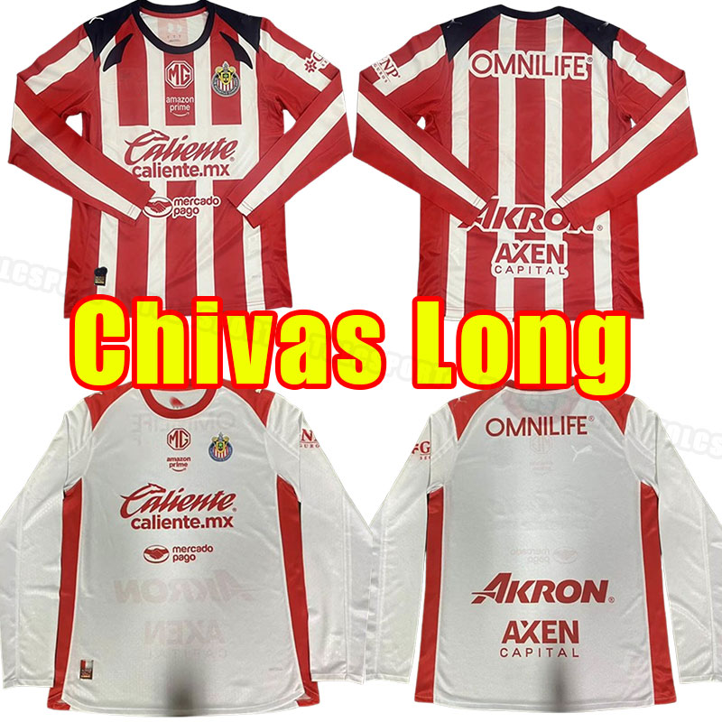 Long sleeve 25 26 Chivas de Guadalajara Soccer Jerseys 2025 2026 LIGA MX I. BRIZUELA A. VEGA J. SANCHEZ S. FLORES football shirts F. BELTRAN GONZALEZ home away training