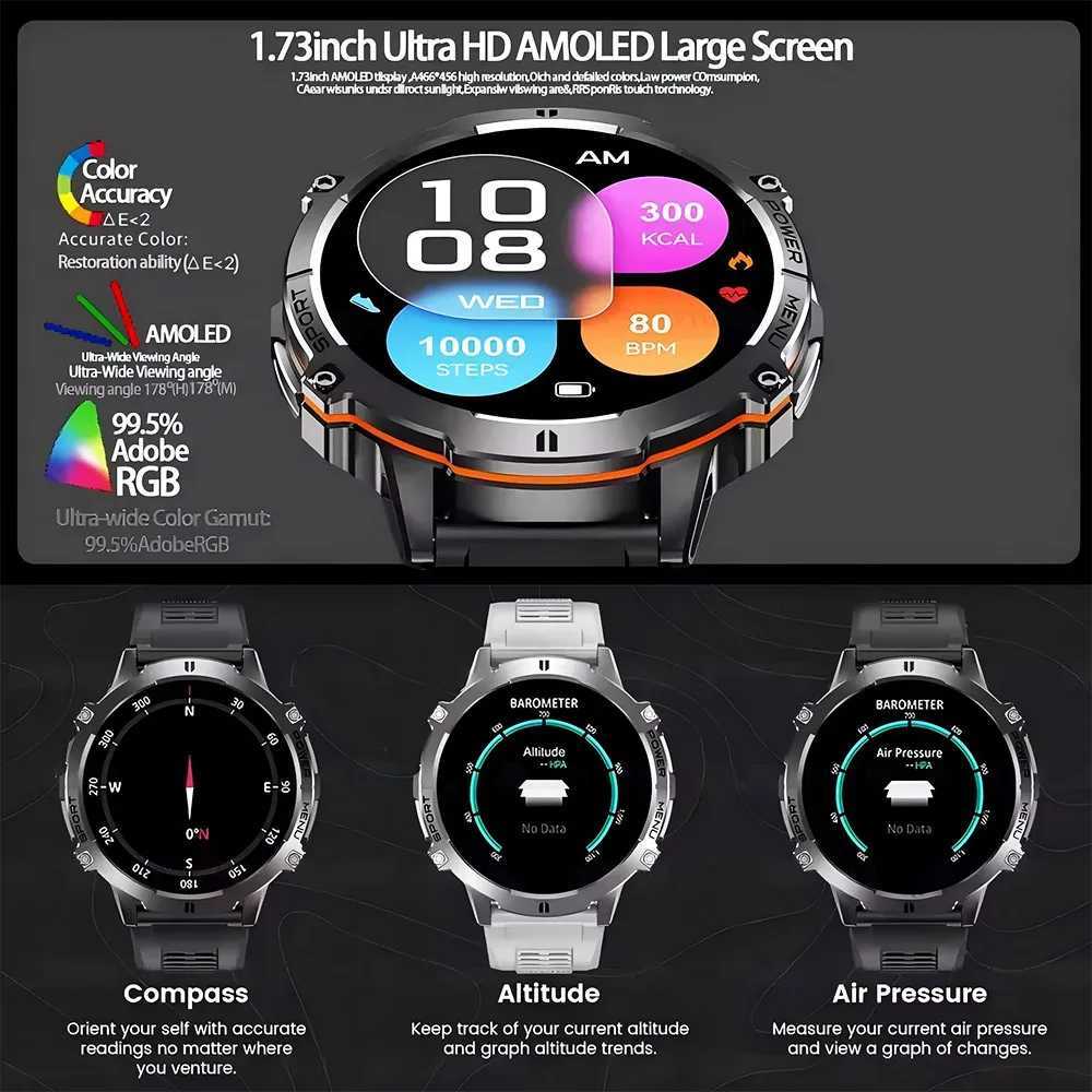2025 NEW TANK X3 Smartwatch 173 AMOLED Sn 10ATMIP69K Durable 1000mAh Battery GPS Sports Fitness Track Smart Watch C251203