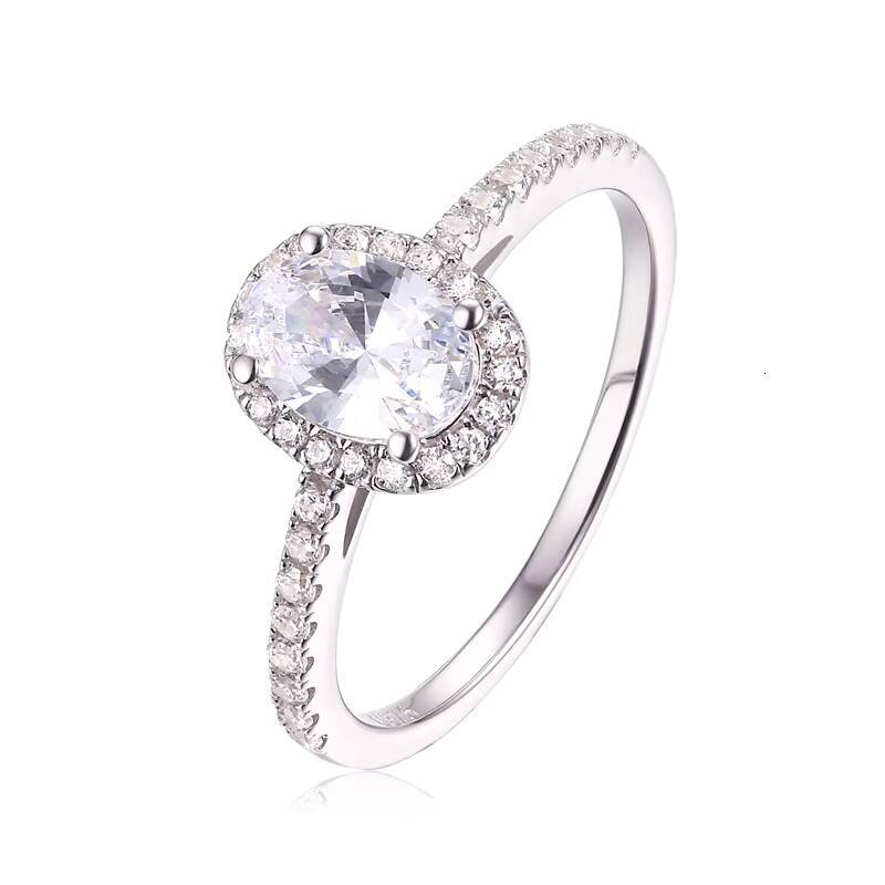 Custom Lab Grown Diamond Ring 18k Solid Gold White Cultivated Wedding Fine Jewelry Engagement Rings Lab-Grown
