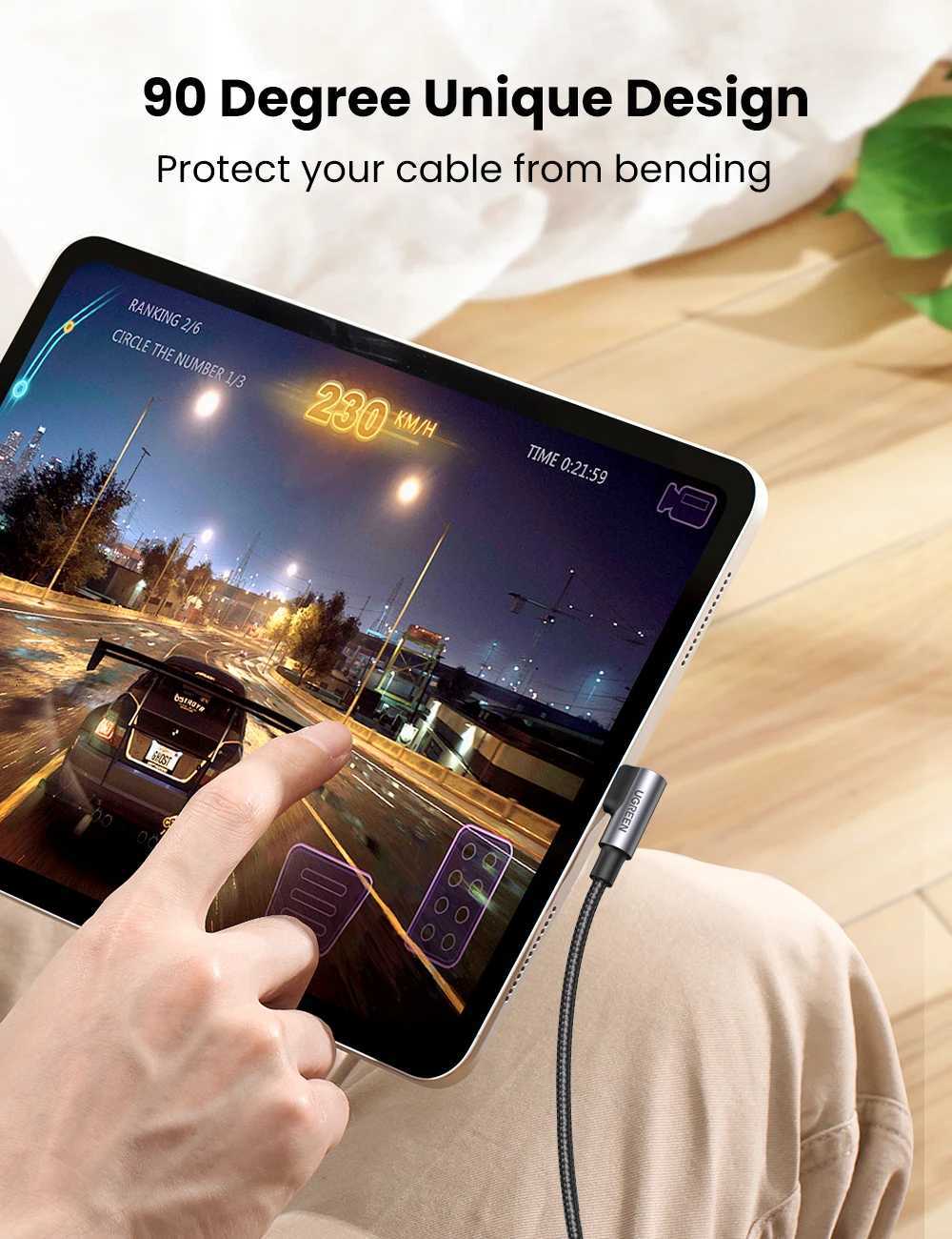 UGREEN PD 100W USB C to USB C Charging Cable for S10 S20 Book Pro iPad 2020 Quick Charger 40 PD Fast Charging Cord C2512032