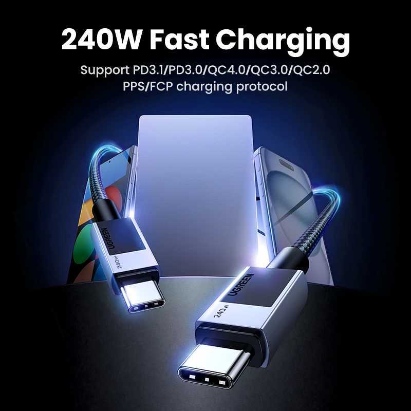 UGREEN PD 240W USB C to USB C Cable PD31 Fast Charge for Book Laptop iPhone 17 16 iPad S25 S24 5A PD Charging Cable C251203
