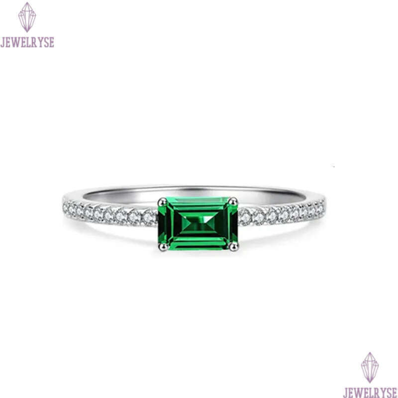 4x6mm emerald diamond band designer rings for women wedding engagement 925 sterling silver gold finger luxury ring square 5A zirconia jewelry woman gi