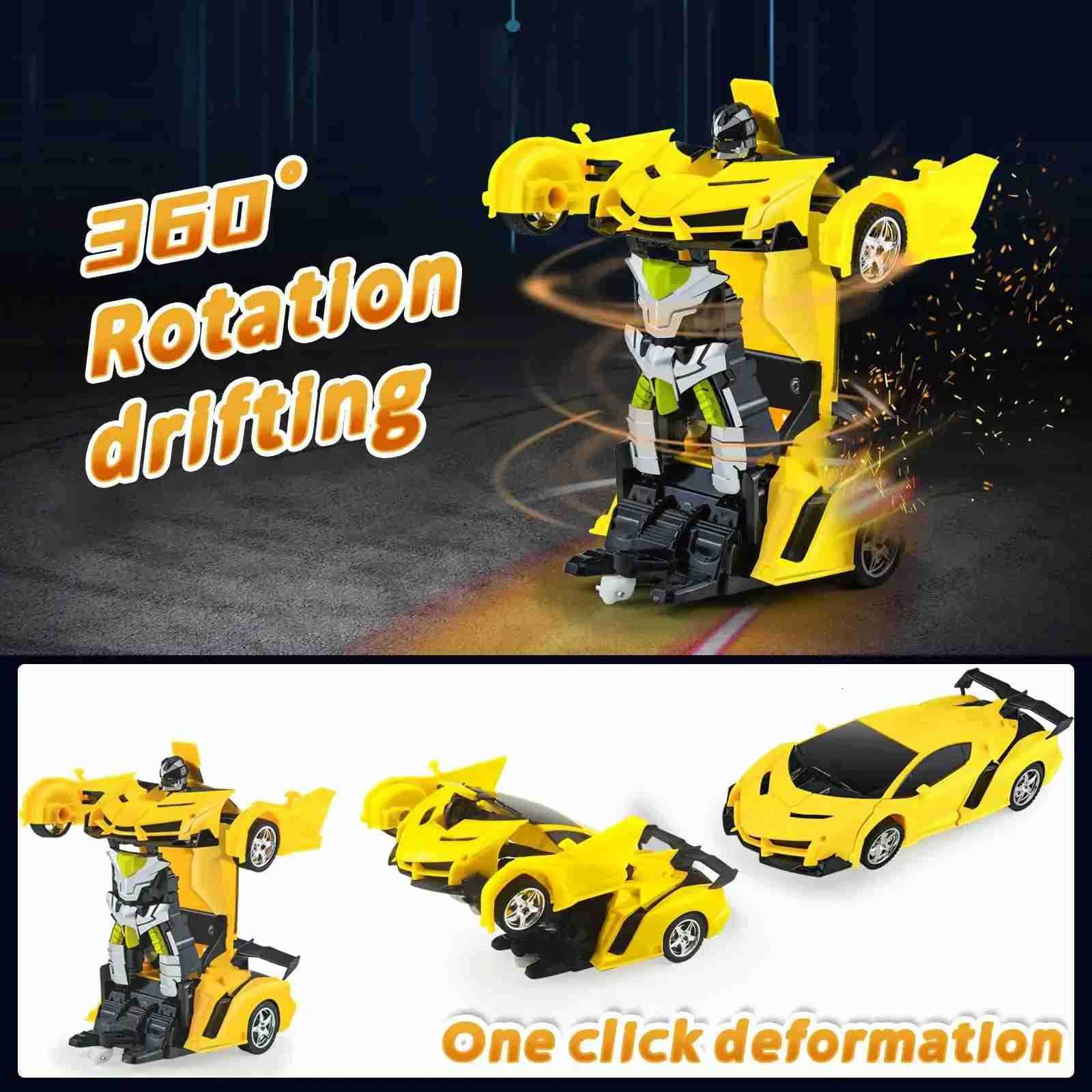 Disney 2 in 1 remote control robot car for children automatic deformation racing car model deformation toy suitable for boys gift H251203
