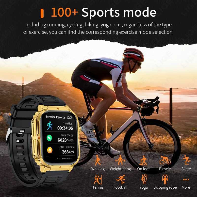 LIGE New Smart Watch Men Flashlight 201 HD Large Sn Call Sport Waterproof Watches Health Monitor Smartwatch 2025 C251203