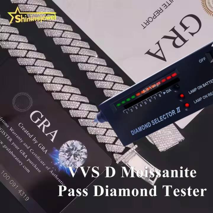 Fair Deal Promotion Heavy Thick 15mm Cuban Link Chain Moissanite Cuban Bracelet Necklace Custom Diamond Cuban Links