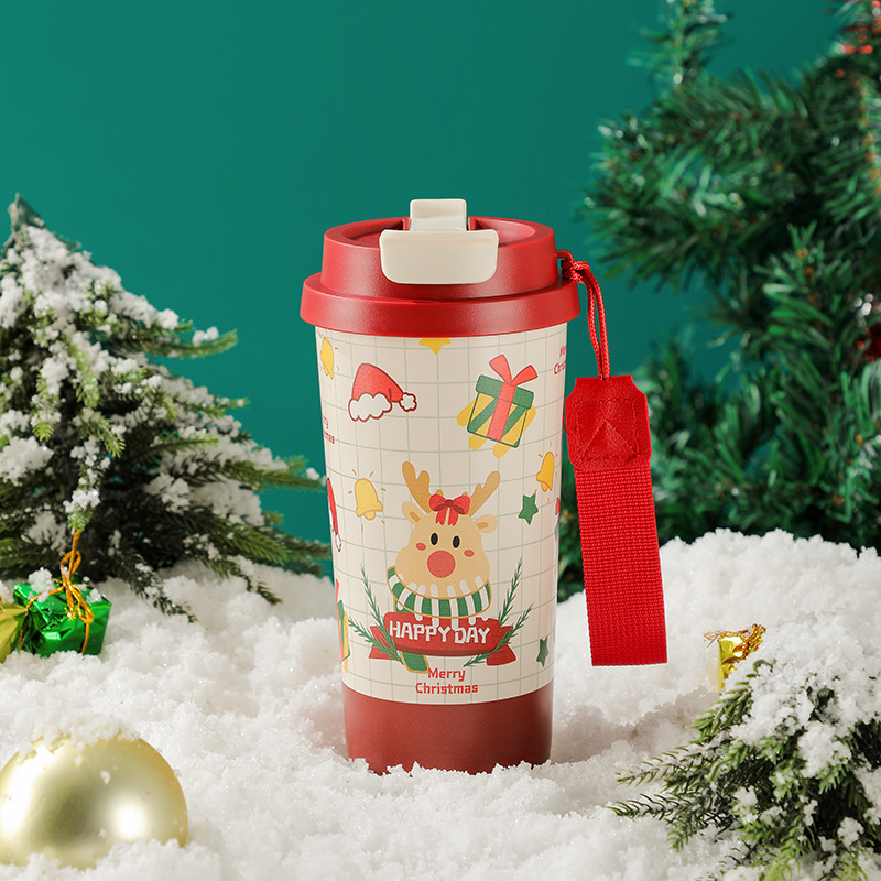 Christmas 316 stainless steel double-layer insulated cup coffee water cup, Portable gift for home useCY-021 W260226
