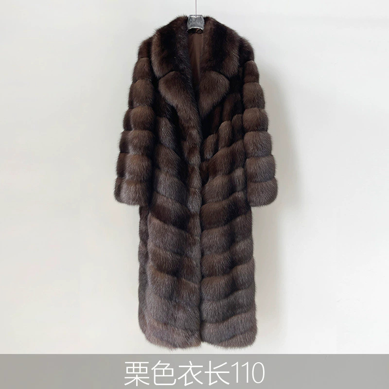 Thick Warm Outerwear Natural Real Fox Fur Coat Women Winter Warm Fur Jacket Plus Size Outwear Female Vest Coats Beig 241121