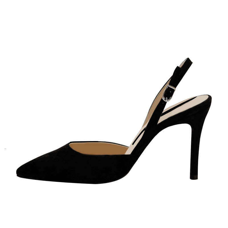 Early Spring Nude stiletto Heel Pointed Toe Designer shoe Shallow Mouth One-Strap slingback Heels Women's Shoes with Straps