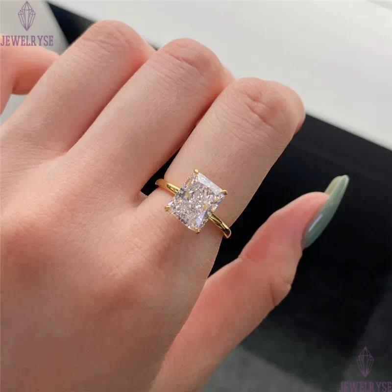 925 sterling silver luxurious jewelry rings 8A snowflake zirconia designer ring for woman princess square Wedding Engagement Diamond Ring With Gift Bo