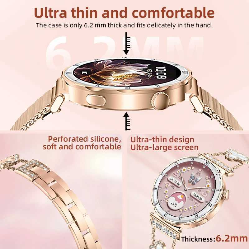 Fashion Wens Smart Watch 119-inch AMOLED 390390 HD Sn Call Smartwatch Wen Health Monitoring Bracelet Mujer C251203