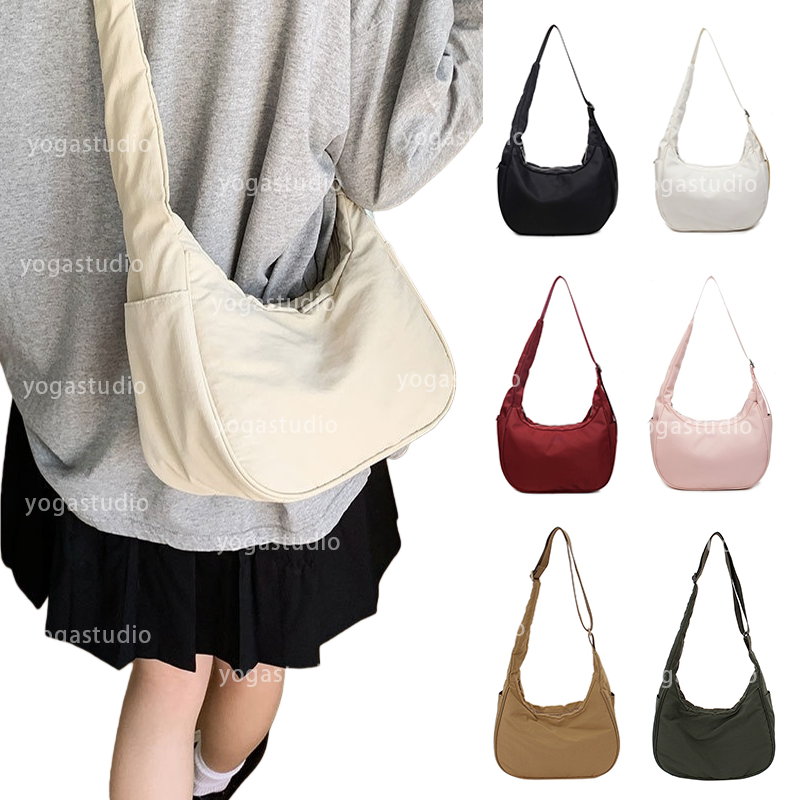 Nylon single shoulder Backpack Diagonal Bag New Backpacks Daily Commuter Bag Women's Dumpling Bag Sports Fitness Leisure women luluity lemonive Yoga Bag