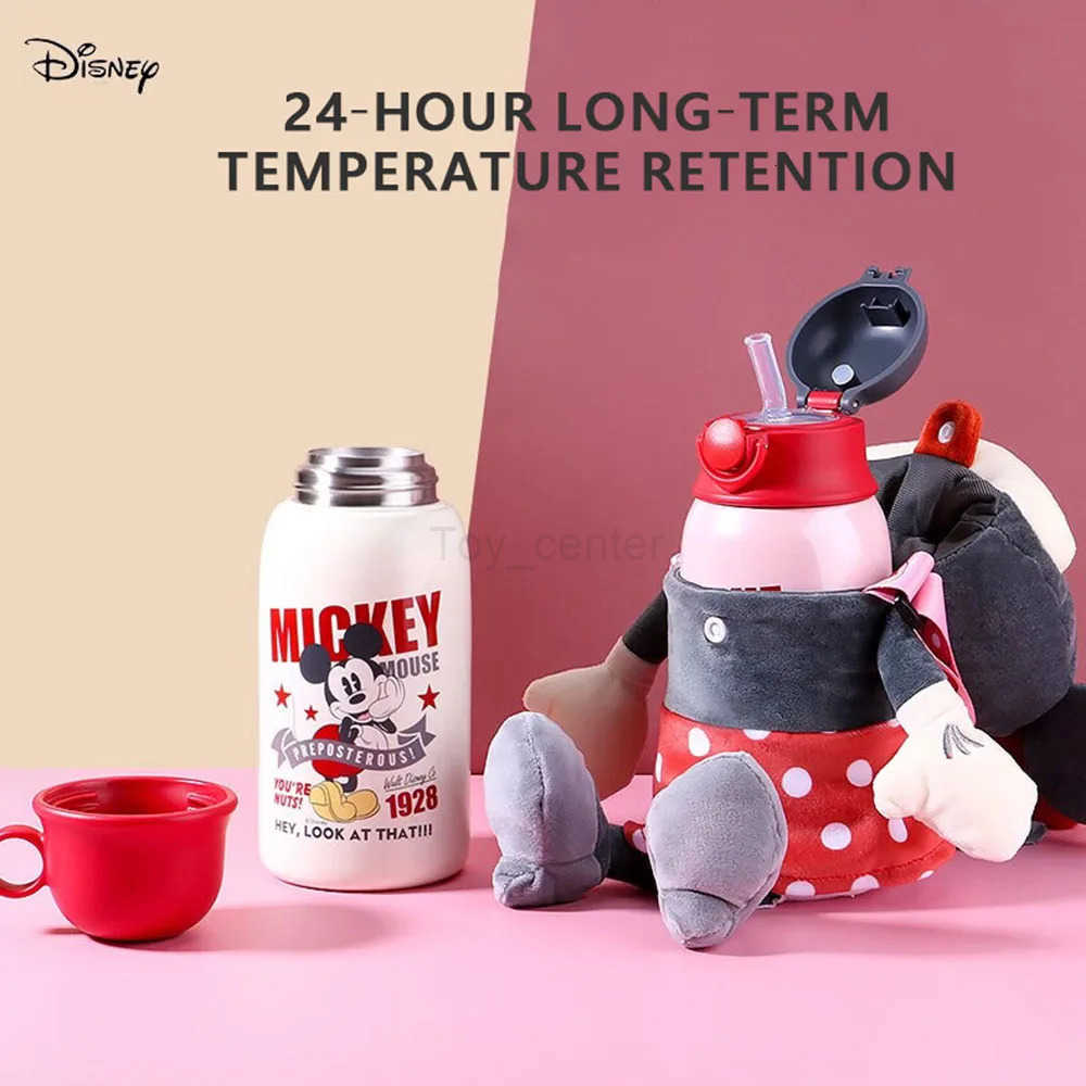 Disney Stainless Steel Material Straw Thermos Cup Cartoon Strawberry Bear Water Bottle Exquisite Gift Box With Cup Cover 620ML H251203