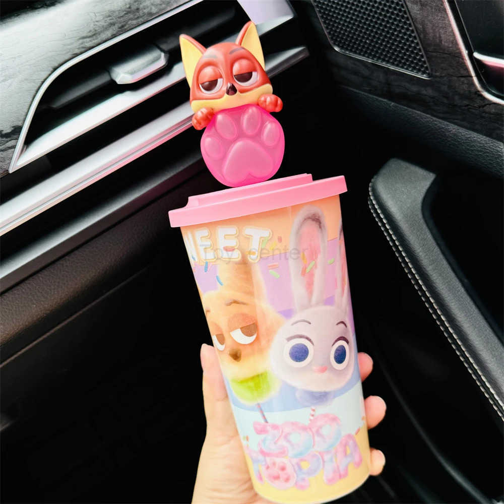 Disney Official Zootopia Topper Cup Judy Nick Anime Exclusive Theater Cold Water Cup Popcorn Bucket Gifts Cinema Collectibles H251203