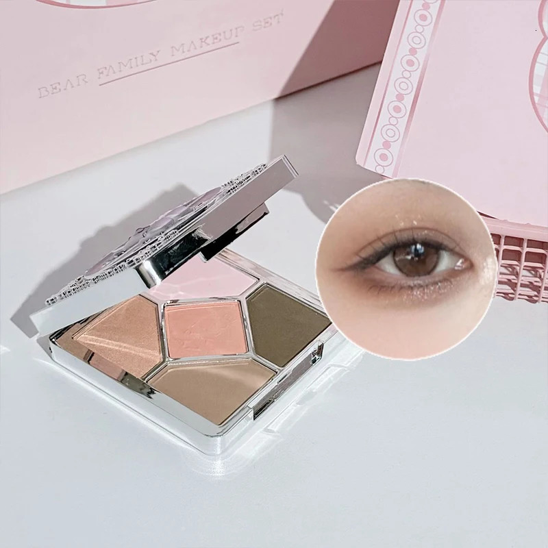ART VALUE 7PC Makeup Sets Include 3 Colors Lip Mud1 Pressed Powder1 Blush1 Eyeshadow Palette1 Necklace Beauty Makeup Sets 251126