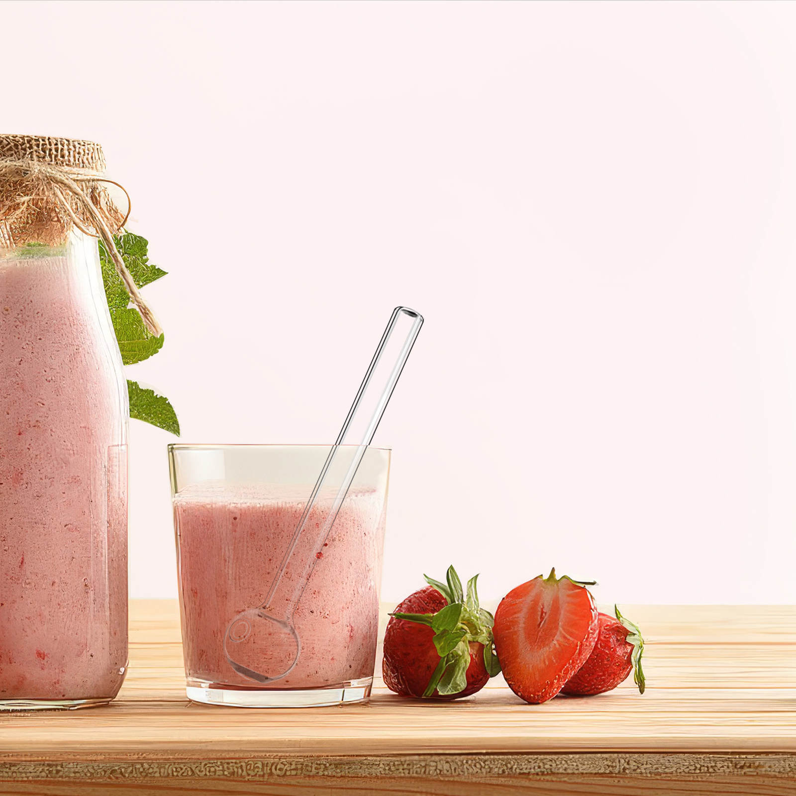 Set of 8 Durable Glass Straws for Eco-Conscious Drinkers | Includes Cleaning Tool & Carrying Case