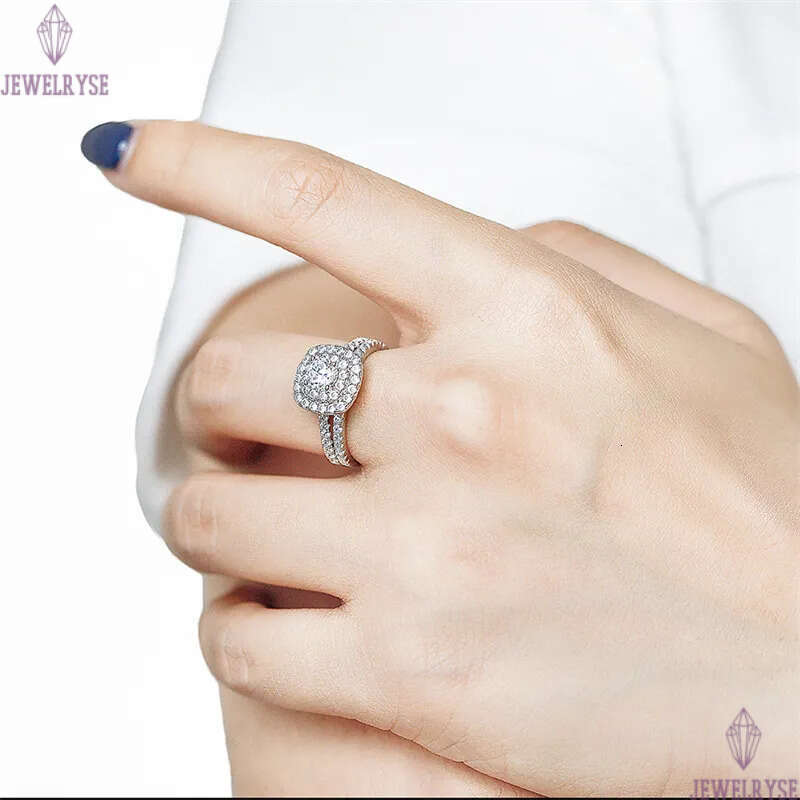 luxury 2pc/set stacking oval diamond ring designer for wed 925 sterling silver white 5A zirconia engagement wedding rings jewelry woman party gift box