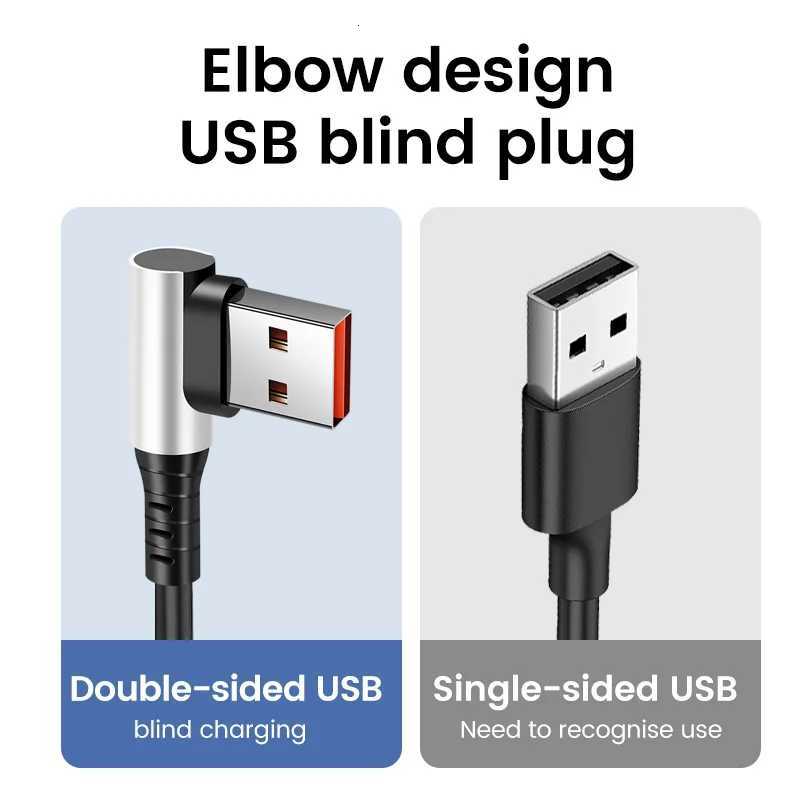 6A USB Type C Data Cable 90 Car USB Spring PD Fast Charging Cable for iPhone 15 Sumsung Honor C251203