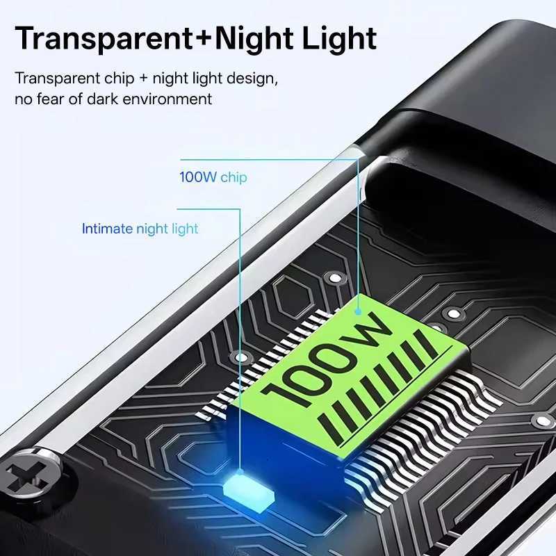 100W 3 in 1 er Fast Charging Cable Micro USB to Type C Cable 3A ot Lamp For iPhone 16 15 C251203