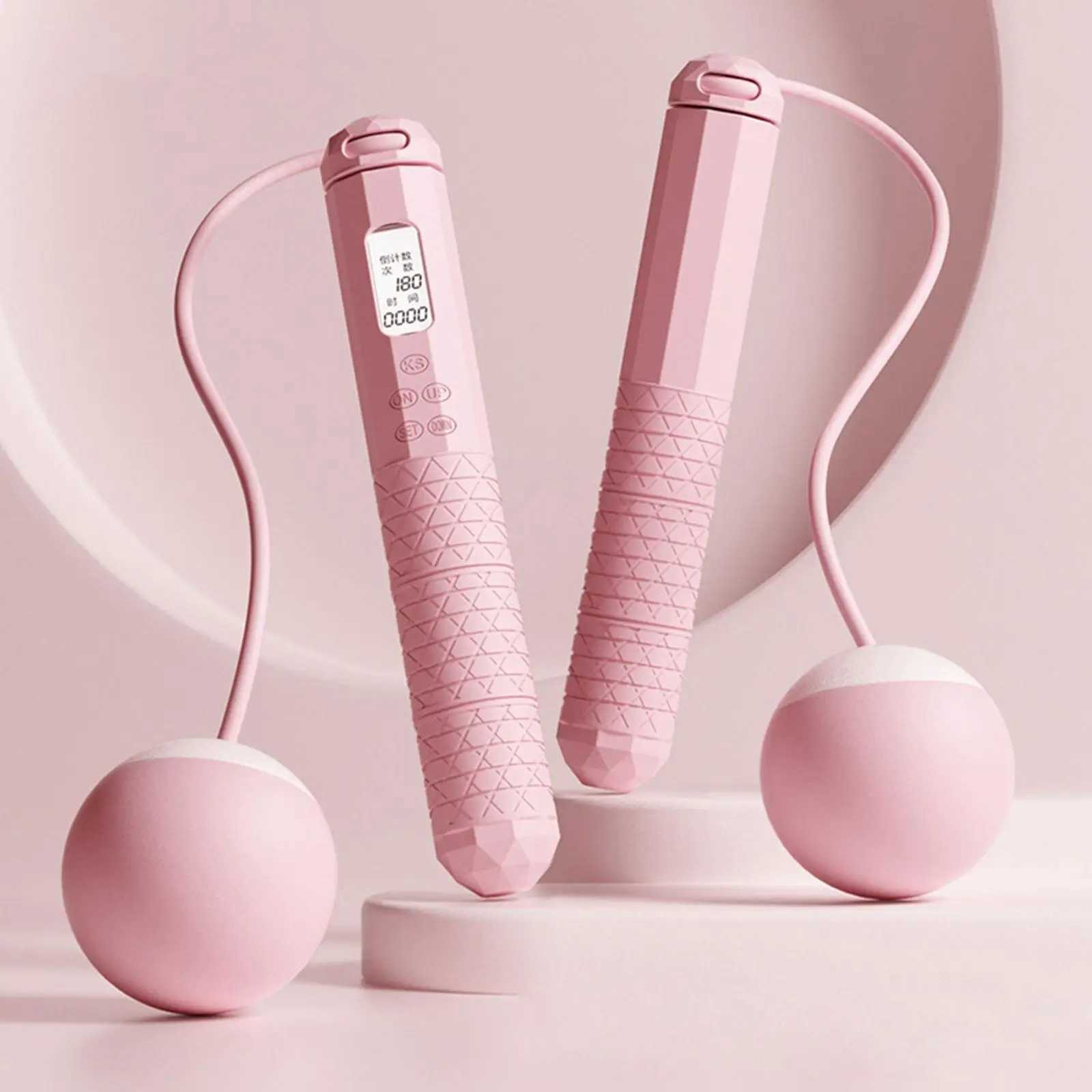 Cordless Skipping Rope Fitness Specific Intelligent Timing and Counting Weight-bearing Ball Professional Night Vision Screen M260319