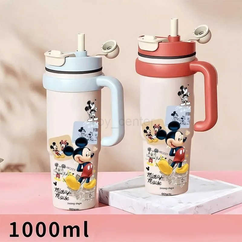 Disney New Mickey High Color Value Personalized Large Capacity Straw Sports Water Cup Cartoon Portable Accompanied Thermos Cup H251203