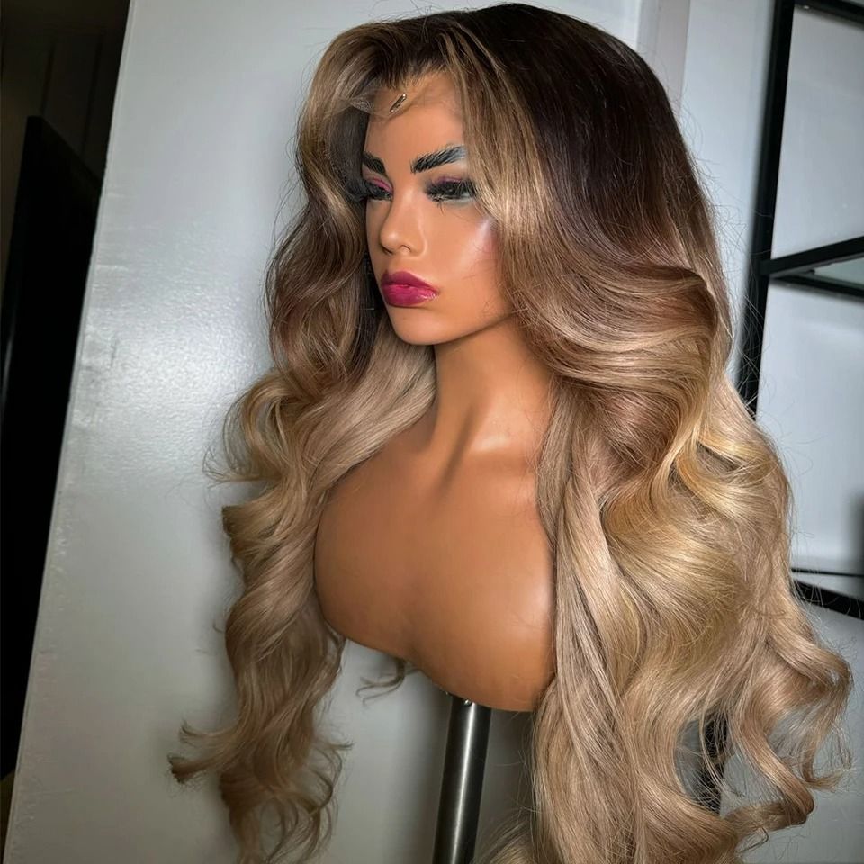 Chocolate Brown Body Wave Lace Front Wig 200% Density Brown Wig Human Hair 13x4 Hd Lace Frontal Wigs Pre Plucked with Baby Hair Ready To Wear Syntheti