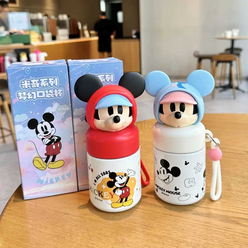 Disney Mickey Cartoon Personality High Color Value Thermos Creative Animation Peripheral Cartoon Portable Mini Water Cup Gift H251203