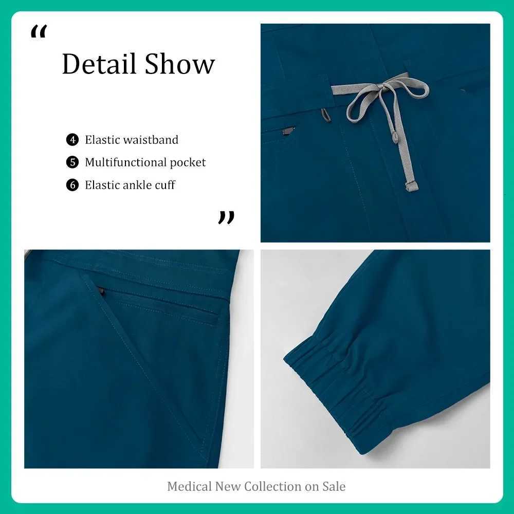 Clinical Uniforms Women Dental Hospital Joggers Clothes Scrubs Jumpsuit Medical Pet Grooming Nurse Scrubs Uniforms Spa Work Wear X251203