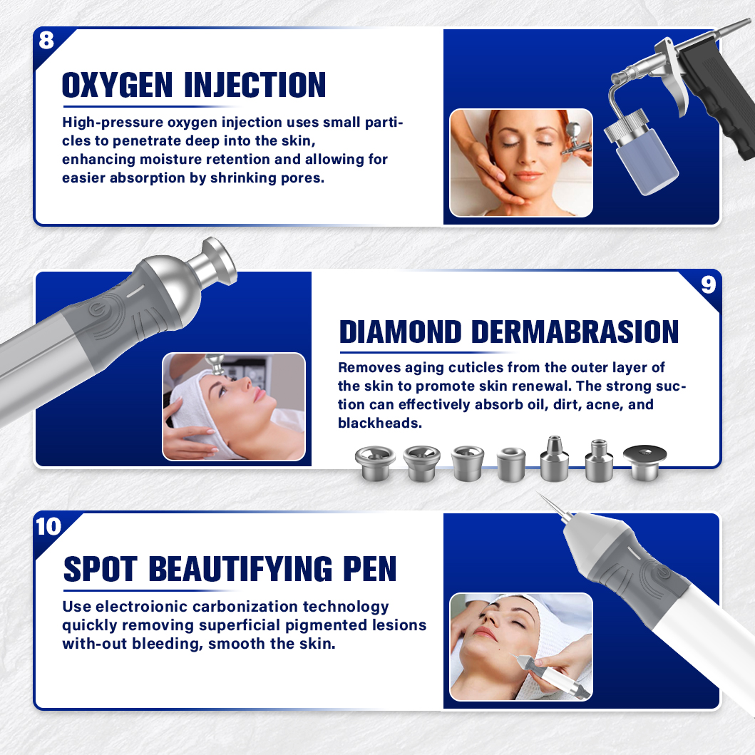 Professional Hydro OxyGeneo Facial Machine Oxygen Jet Peel Hydrodermabrasion Microdermabrasion Face Deep Skin Cleaning Skin Rejuvenation