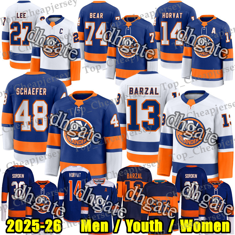 #48 Matthew Schaefer ny hockey jersey islanderses jersey #13 Mathew Barzal Bo Horvat Mike Bossy Alex Romanov Simon Holmstrom Varlamov Cizikas Ilya Sorokin jerseys