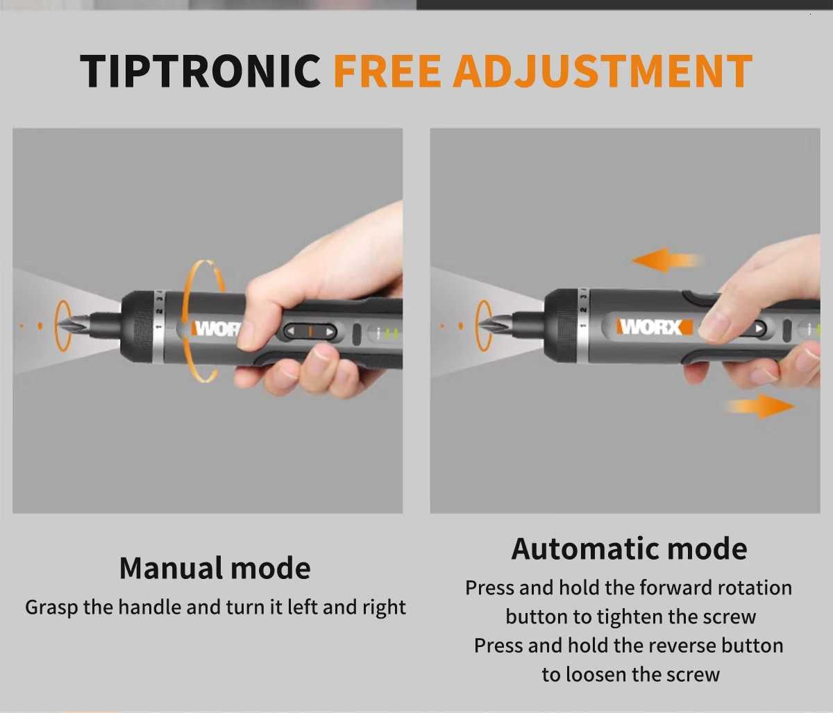 Worx 30 Bit Sets Power Tools WX242 Electrical Screwdriver Sets Smart Cordless drill Screwdrivers USB Rechargeable Handle 4V DIY X251203