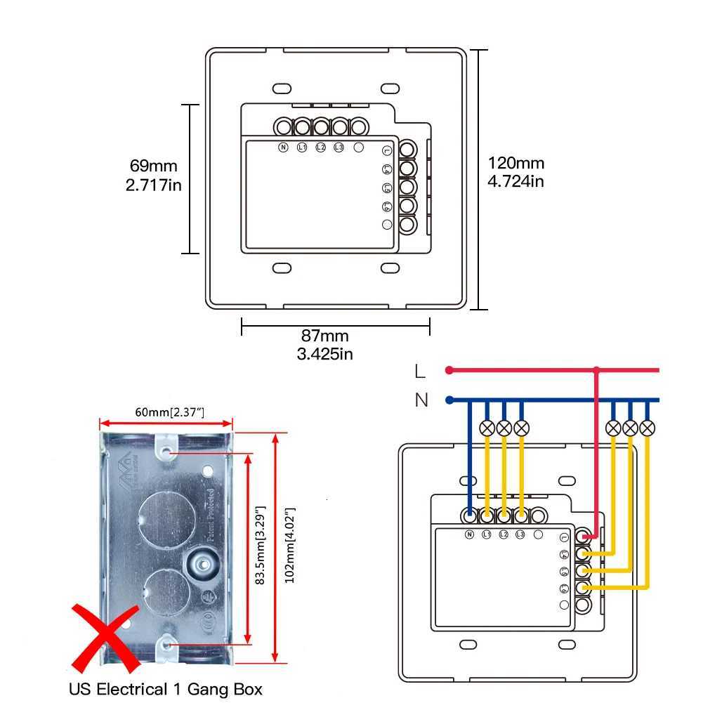 MOES 6-Gang Smart Light Switch, Wi-Fi 6 2/3-Way Multi-Control Wall Switch with Smart Remote Control, Amazon Alexa Compatible, Plastic Housing, CCC Cer