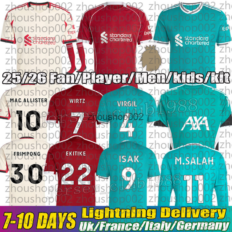 25 26 football kits Mohamed Salah wirtz ISAK football jersey Ekitike SZOBOSZLAI MAC ALLISTER VIRGIL camiseta GAKPO Mamardashvili Kerkez Frimpong Socce