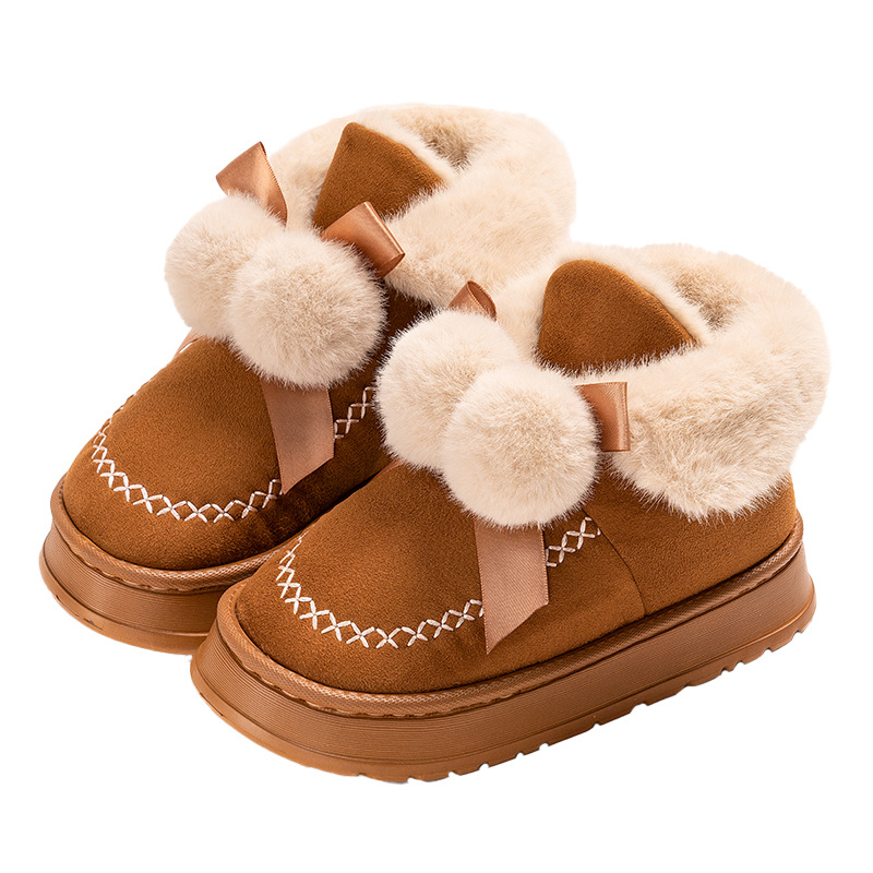 Women's 2026 Winter New Style Fuzzy High-Top Backless Slippers Warm Indoor Home Shoes & Outdoor Snow Boots