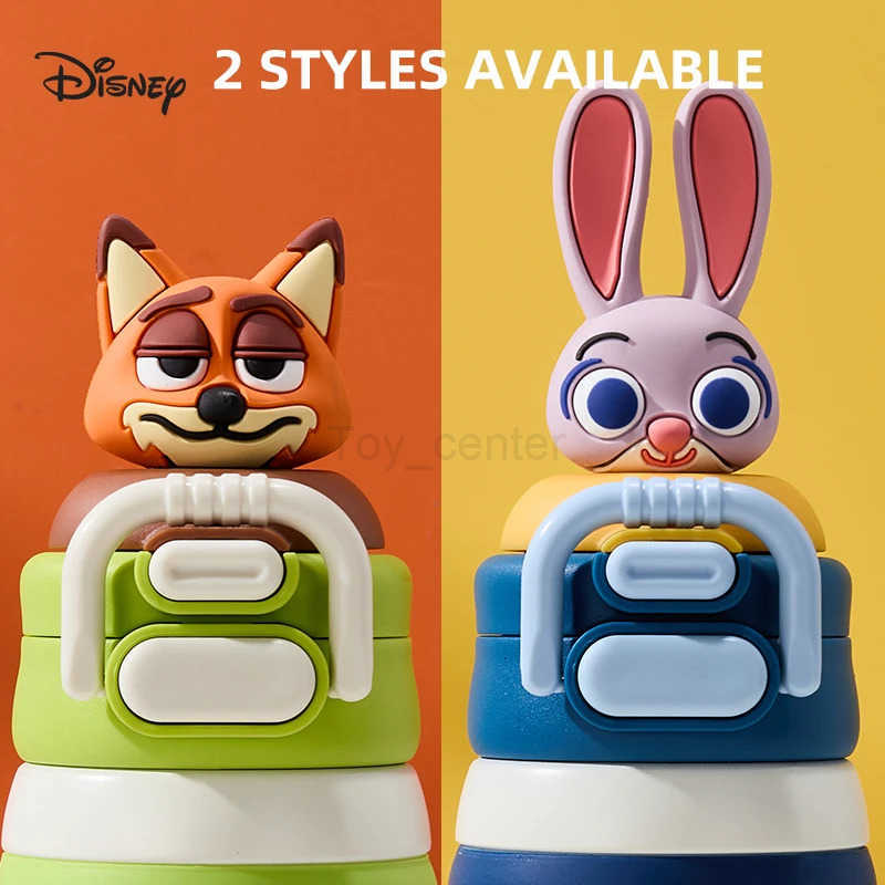 Disney Zootopia Childrens Water Bottle Insulated Cup with Straw Unisex School Use Dual-Drink Cup Large Capacity Thermos Flask H251203