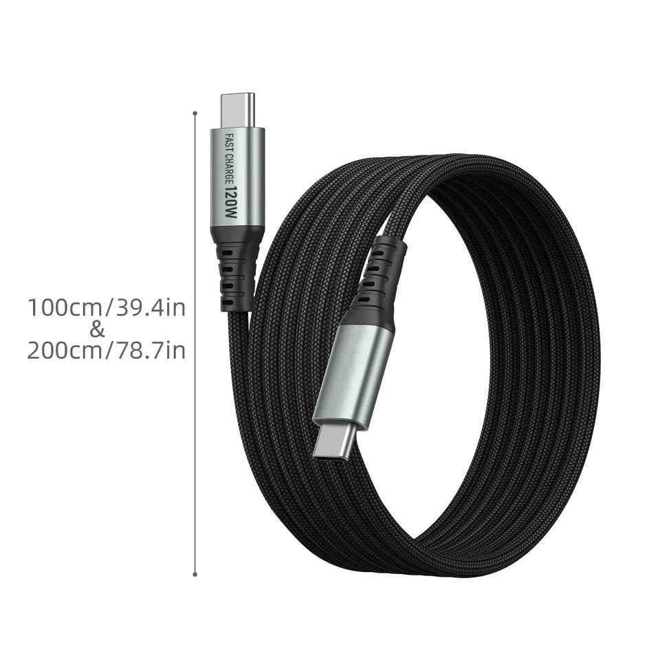 120W fast Charging High-speed data transmission TYPE C to TYPE C interface data cable suitable for devs such as C251203