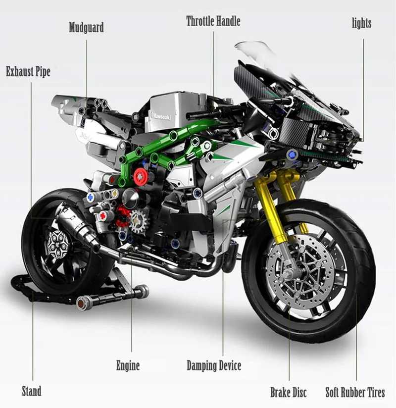 858Pcs Classic Motorbike Building Model Blocks Moto Road Racer Bricks Christmas Gifts Toys for Kid Boys Children Adt Technical C251203