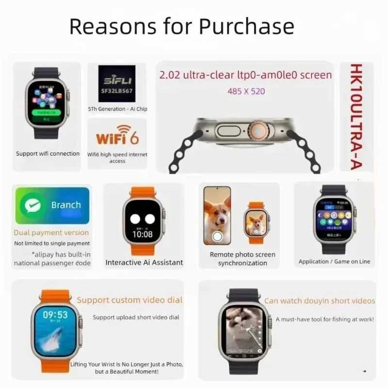 Hello Plum H16 tra Plus Smart Watch 49mm AMOLED Sn Version Cpass 1GB R Local Album Smartwatch For Men Wen C251203