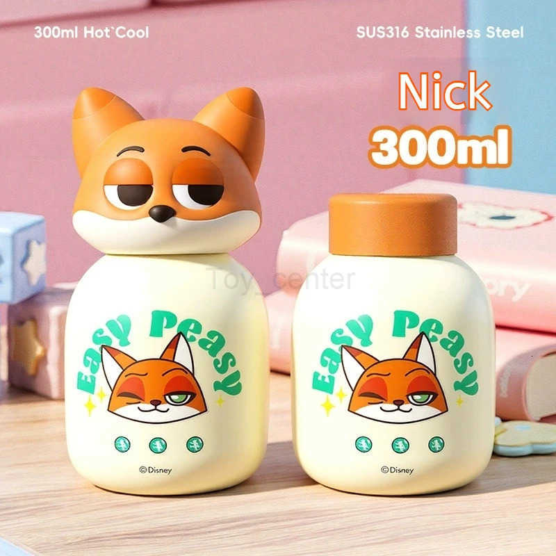 Disney Zootopia 300ml Cute Insulated Tumbler Cartoon Nick Judy Flash Clawhauser Water Bottle Girls Boys Gift H251203
