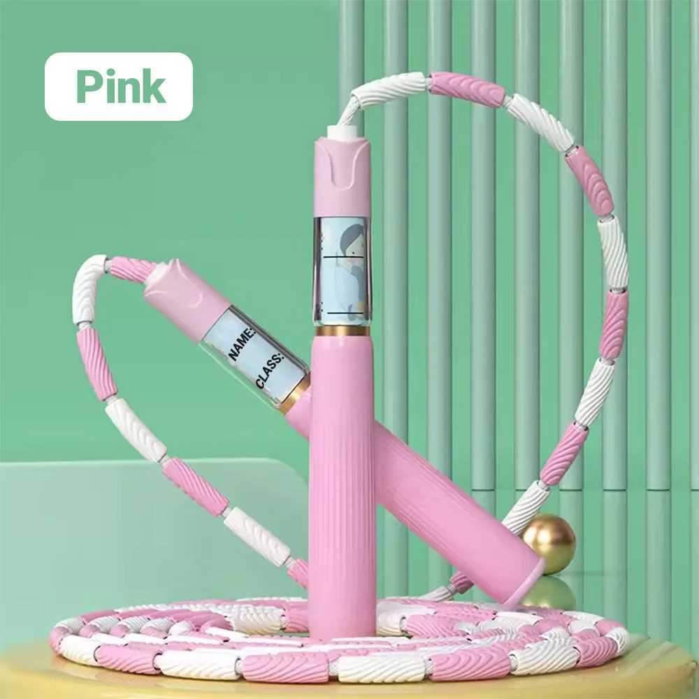 Bamboo Beaded Jump Rope 28M Adjustable Safety Rope for Kids Fitness Training Non-Slip Grip Home Exercise Equipment M260319