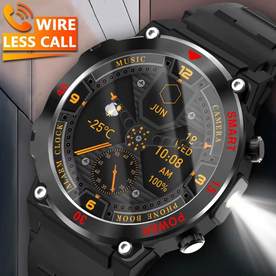 LAXASFIT 2025 New Outdoor Smart Watch LED Flashlight Mens Calling Sports Fitness Tracking Smart Watch For C251203