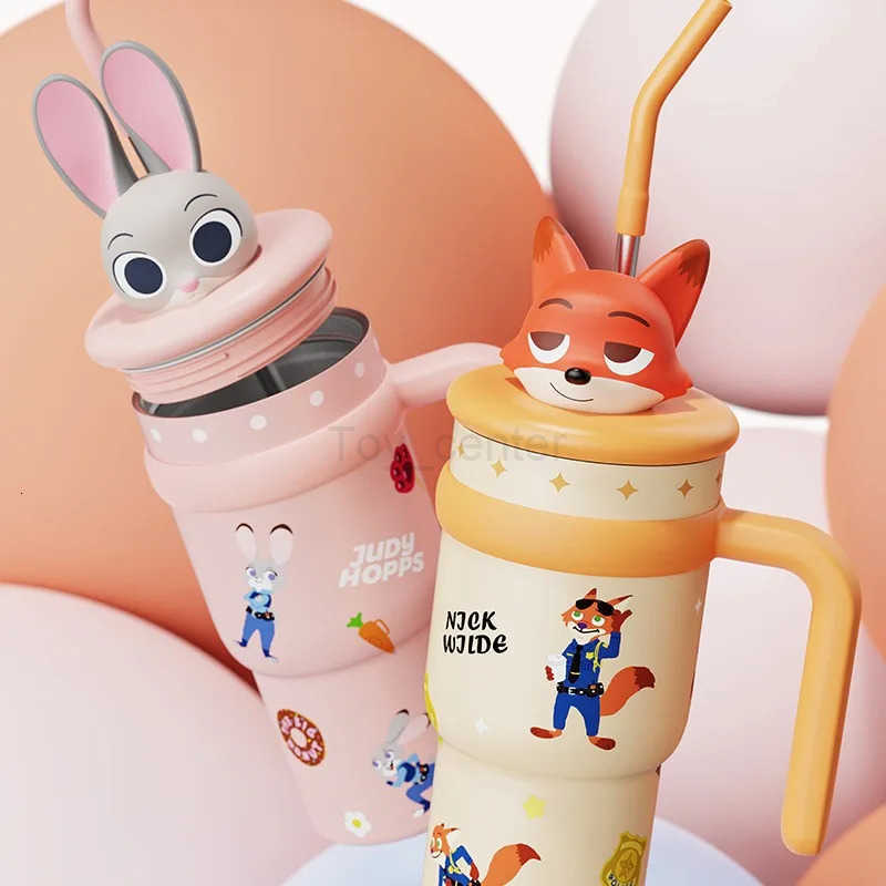 Disney Cartoon Thermos Cup 700ML Stainless Steel Keep Cold and Hot Stitch Lotso Coffee Cup with Straw Portable Car Water Cups H251203
