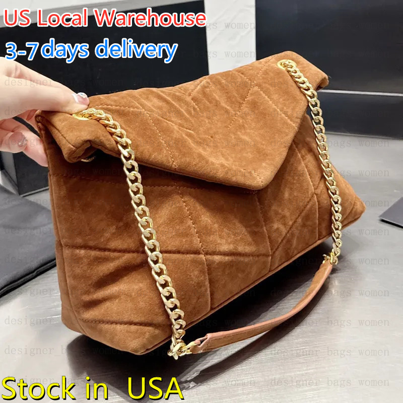 Stunning Shoulder Bags Designer Bag Women Loulou Puffer Suede Messenger Bag France Brand Y Quilted Leather Crossbody Handbag Lady Double Chain Straps Dhgate Bags