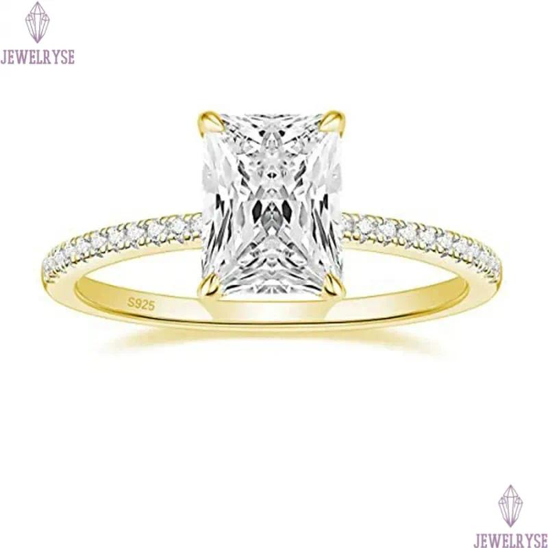 925 sterling silver luxurious jewelry rings 8A snowflake zirconia designer ring for woman princess square Wedding Engagement Diamond Ring With Gift Bo