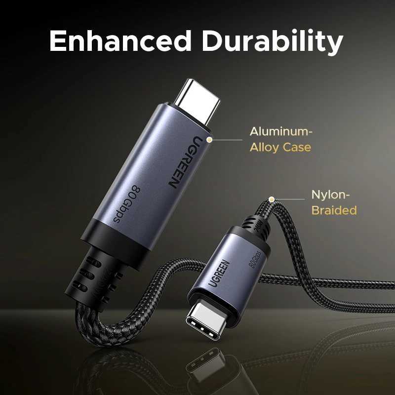 80Gbps USB4 GEN4UGREEN USB C to USB C Cable 240W PD 31 Fast Charging Thunderbolt 4 Aluminum Shell Braided for Book C251203