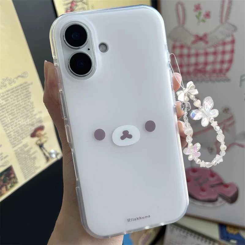 Japan Korean INS Style Cute And Relaxed Bear Phone Case For iPhone 16 15 14 13 12 11 Pro Max XR XS 7 8 Plus MINI Y2K Lucky Cover H251203