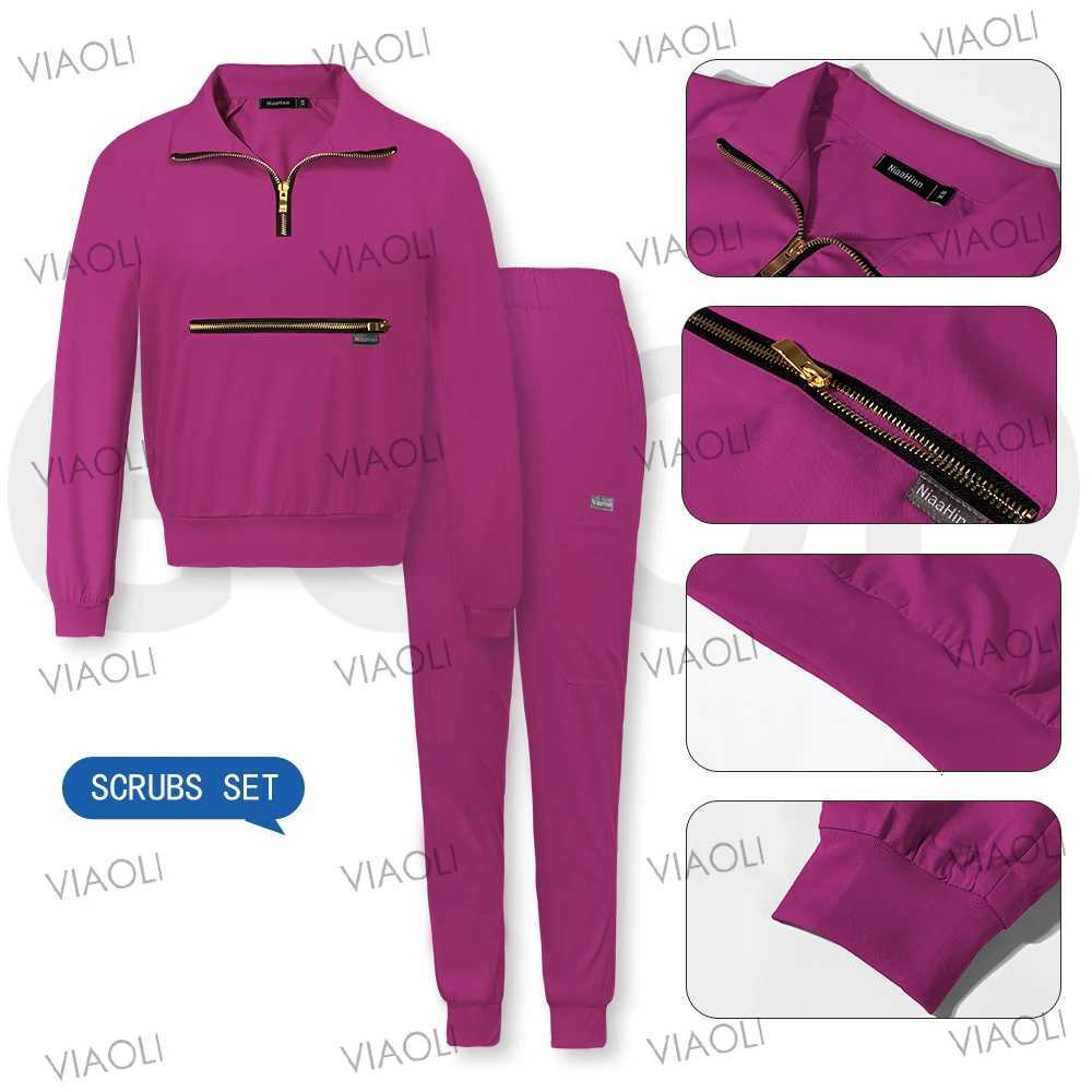 New Hospital Jacket Surgery Pants Long Sleeve Jogging Suits Medical Uniforms Women Scrubs Set Nurses Accessories Beauty Workwear X251203