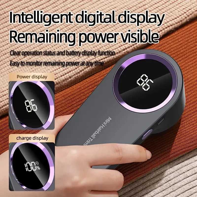 Rechargeable Lint Remover Portable Lint Remover Ball USB Rechargeable Fabric Shaver Clothes Trimmer with Digital Display M251203 - view 7