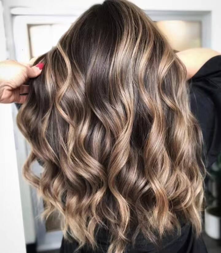 Super Natural Look 150 Density Highlight Color Loose Wave Virgin Human Hair Invisible Swiss Lace Front Wigs